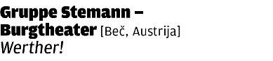 Gruppe Stemann - Burgtheater: Werther !